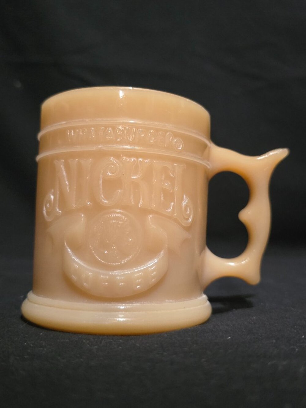 Vtg Whataburger Buffalo NICKEL Coffe Mug Made in USA - Beige Glass